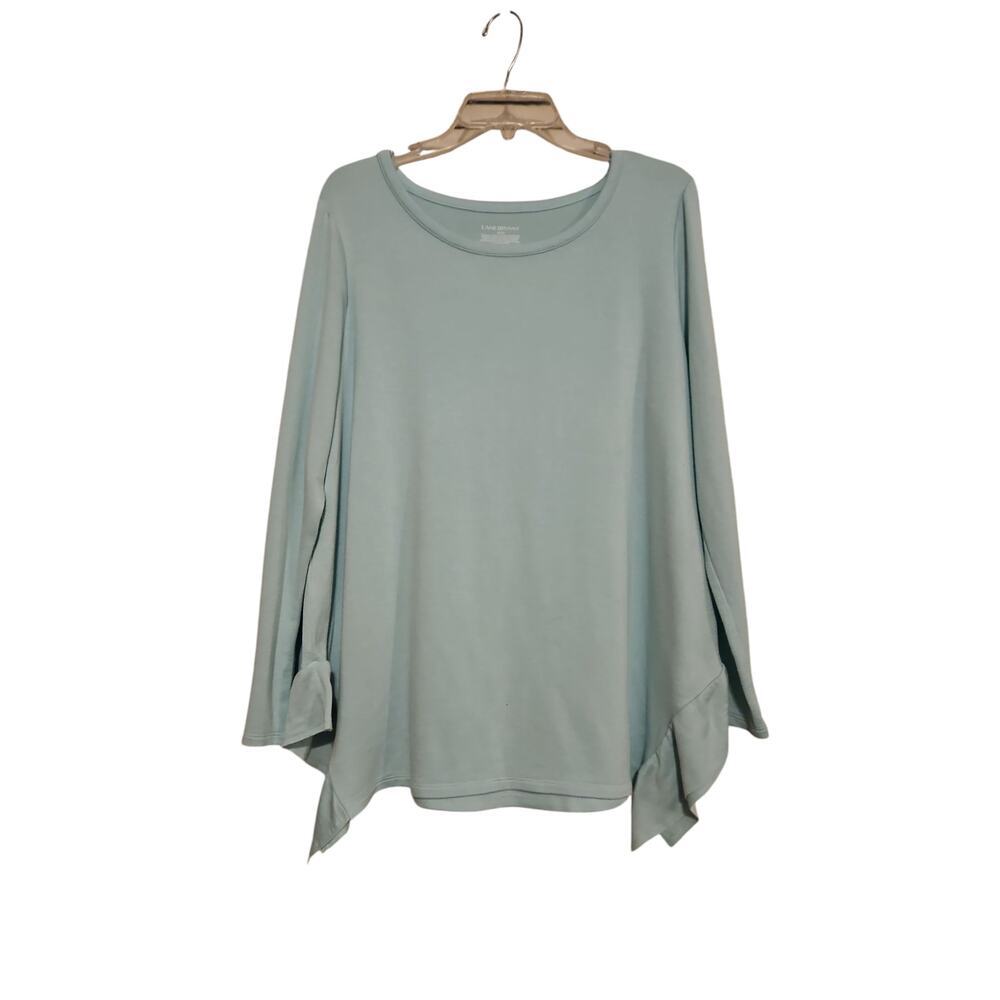 Lane Bryant Long Sleeve Scoop Neck Pastel Plus Size Blouse